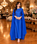 Royal Blue Pearl Embellished Formal Dress