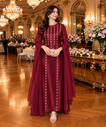 Maroon Embroidered Suit