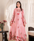 Pink Embroidered Satin Suit